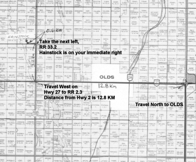 Map to Hainstock Community Hall